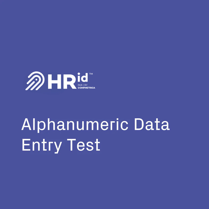 Alphanumeric data entry test