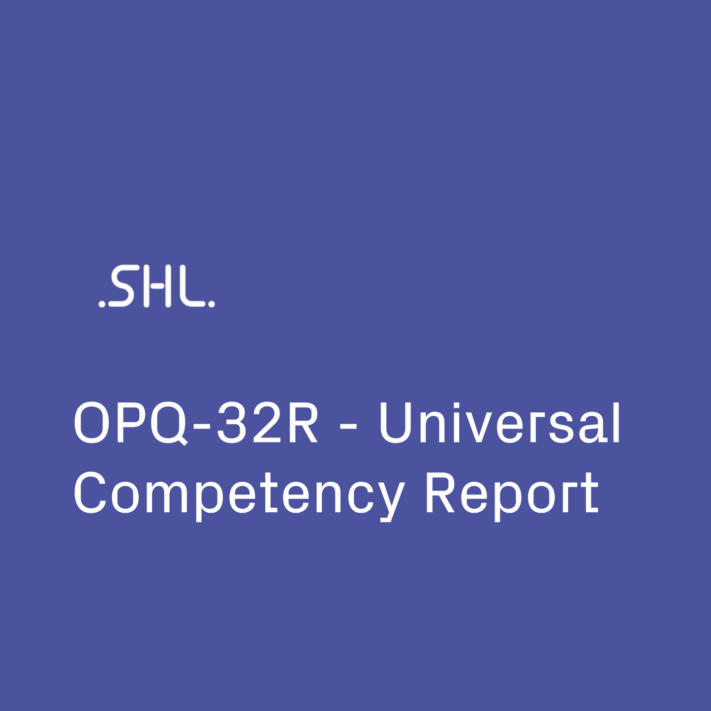 OPQ-32R - Universal Competency Report